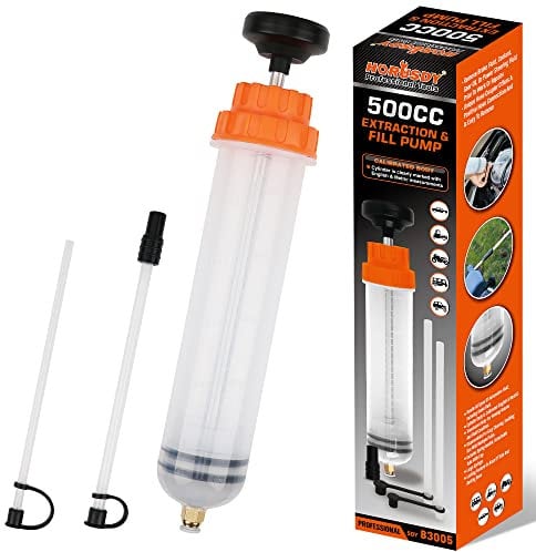 HORUSDY Oil Pump | 500CC Oil Extractor Oil Syringe | Fluid Extractor Automotive | Fluid Syringe Pump Manual Suction Vacuum Fuel Car Transfer