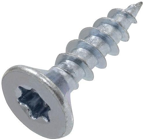AERZETIX - C68228 - Juego de 25 Tornillos autorroscantes para madera con cabeza fresada Ø4x16mm con huella estrella TX - en acero galvanizado