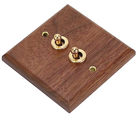 Double Interrupteur à Bascule 250 V anahtar priz pirinç Décoration Panneau Mural en Bois de Noyer Inoffensif Bonne ténacité 50 Hz Résistant à la Dé formation Plaques d'interrupteur
