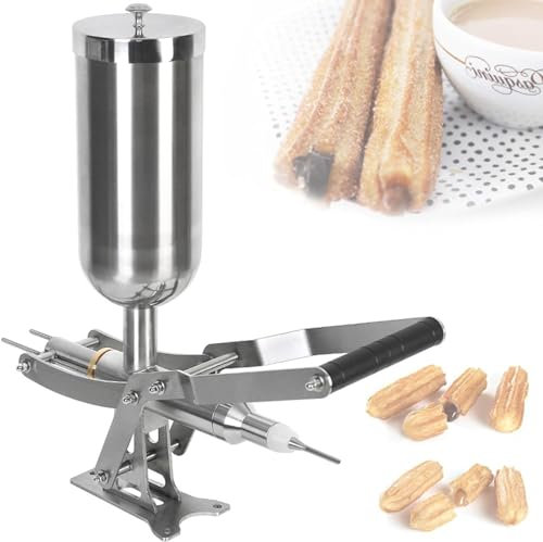 JINGEDD Commercial Spanish Churro Maker,Manual Churro Filler,Latin Fruit Churro Jam Filling Machine Donut Filling Machine,Stainless Steel Doughnut Filler For Kitchen Restaurant