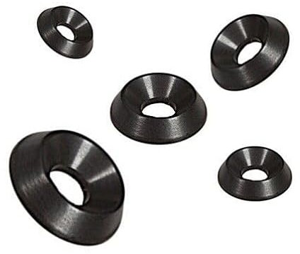 Rosetten Vollmetall für Senkkopfschrauben M3 M4 M5 M6 M8 Edelstahl Schwarz (50, M 4)