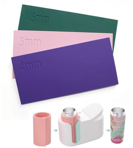 Yoaeyok 3 Pezzi Tazza Trasferimento Sublimazione Tazza Silicone Wrap per Pressa per Tazze Cricut, Trasferimento di Calore Tazza Fogli in Silicone per Fai da Te Stampa Tazze, Colorato