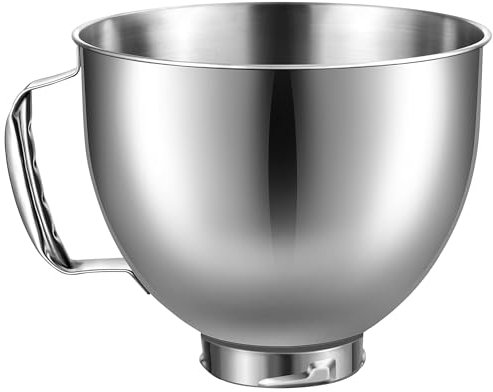 KITOART Stainless Steel Mixer Bowl for KitchenAid 4.5/5 Quart Tilt-Head Stand Mixers, KSM150 Replacement Bowl, Silver