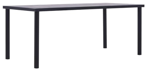 WEMYUFURN Esstisch Schwarz und Betongrau 200 x 100 x 75 cm MDF, Tisch für Mahlzeiten, Küchentisch, Esszimmertisch für Esszimmer und Küche