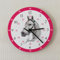 Kinderwanduhr Pferd Lernuhr Wanduhr mit Namen Kinder Deko Pink Kinderzimmer Uhr