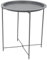 Harbour Housewares Round Tray Table with Removable Tray - Pack of 1 - Matte Grey Steel Bed Side Table Raised Lip Serving Dish Compact Collapsible Folding Stand for Bedroom, Home and Office