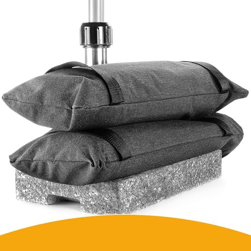 4smile Sonnenschirmgewichte im 2er Set - 2 x 15kg Sandsäcke zum Beschweren – SunnySandbag, Gewichte für Schirmständer mit je 2 Tragegriffen - Beschwerer für Sonnenschirmständer