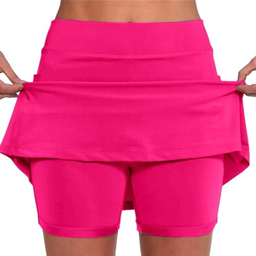 Jupe de Bain Shorty Gainant Femme Cuissard Sport Short Rose M