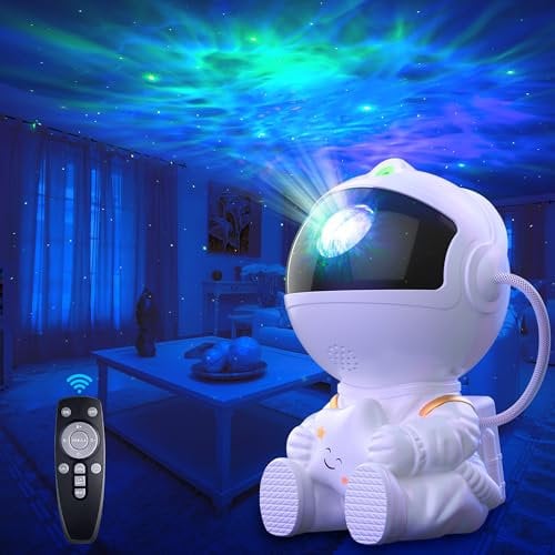 Macchiatto Astronaut Sternenhimmel Projektor, Galaxy Projector Led Sternenhimmel Projector mit Fernbedienung 8 Nebula Modi 360° Rotation, Sternenhimmel Lampe für Kinder und Erwachsene, Schlafzimmer