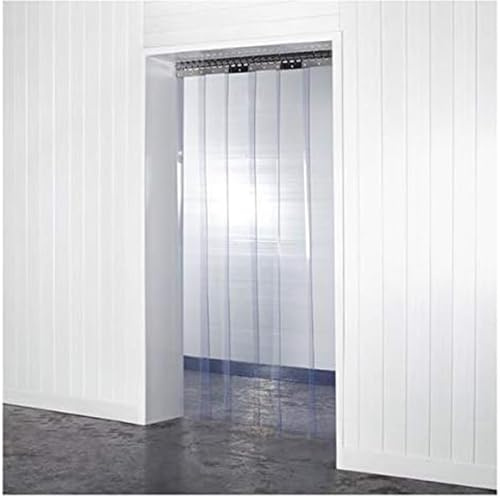 Rideau À Lanières En Plastique Transparent Rideau de Porte Imperméable PVC Rideaux À Lamelles Convient aux Ateliers et Entrepôts, Facile À Installer(1.05x2.1m)