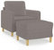 HETFTJN Sofagarnituren Schlafsessel Bigsofa Camping Couch - Sessel mit Hocker Taupe 60 cm Stoff für Sitzzimmer Jugendzimmer Büro Schlafzimmer