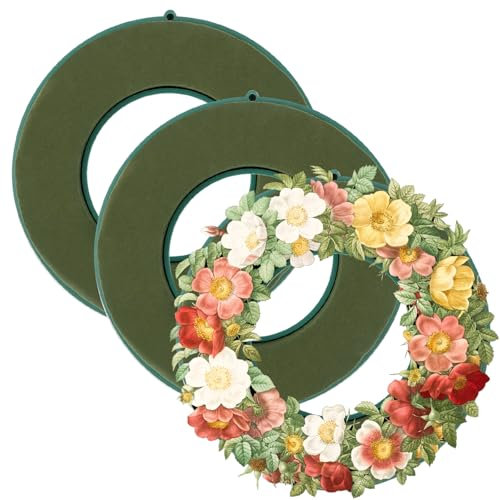 CYEER 3 Stück Steckschaum Kranz 20CM, Blumensteckschaum, Steckschaum für Blumen, Steckmasse, Steckmoos, Adventskranz für Blumengestecke, Steckschwamm zum Basteln für Feiern, Hochzeit, Geschenke