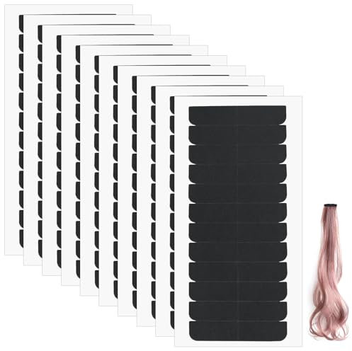 Tucnoeu 120 unidades de extensiones adhesivas de doble cara, invisibles, color negro