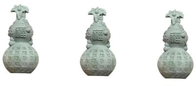 Zerodeko 3pcs Gourd Ornaments Car Decor Gourd Model Decor Gourd Craft Decorative Gourd Collectible Figure Sculpture Antique Calabash Gourd Stone Craft Adornment Grey Green Sandstone