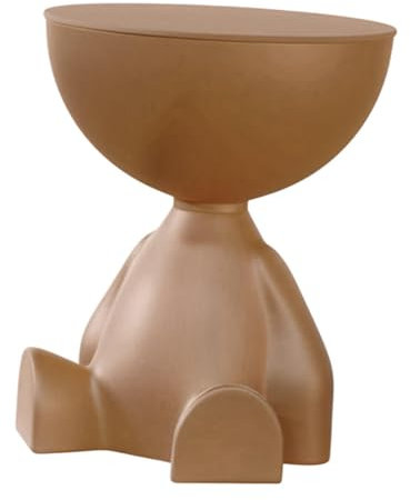 Colcolo Kleiner Tisch für Sofa, Späte Tische, Niedrige Tische, 38 cm Runder Couchtisch, Moderner Kreativer Couchtisch in Bärenform mit Dekorationsfigur und Statue, Kann Etwa 20 kg Tragen, Orange