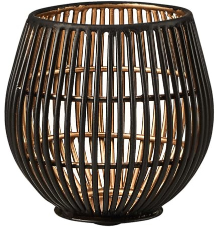 BUTLERS 6er-Set Teelichthalter Yoko Eisen 9cm | Metall-Windlicht Asiatisches Design | ideal für Tisch Wohnraum Kerzenlicht