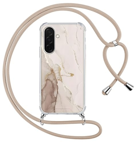 Yoedge Coque avec Cordon pour Samsung Galaxy A36 5G 6,64,Transparente Aesthetic Motif Marbre Étui Collier Tour de Cou Lanière Corde Lanyard Case, Silicone TPU + PC Antichoc Housse pour Samsung A36,05
