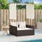 Generisch Doppel-Sonnenliege mit Dach und Vorhängen Braun Poly Rattan,jiangboyue-4002756