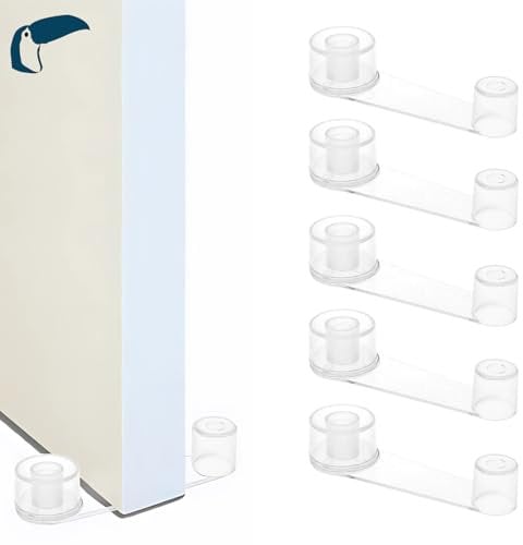 Topes para puertas retenedor PACK 6 | protector pared sujeta puertas, topes puertas suelo adhesivo, retenedor puerta, tope puerta alto sellado protección pared tope puertas Transparente