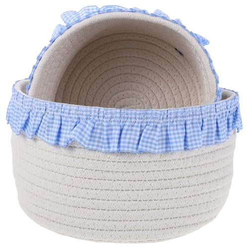 BESTYASH 2 Pezzi in Intrecciata in Organizzatore Per Scaffali Giocattoli Libri Stoffa Contenitore Giocattoli Organizzatore Decorativo Per