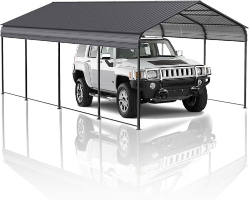 Robustes Metall-Carport-Vordach – für den Außenbereich, 3,6 x 6,8 m, Allwetter-Auto-Zelt, Garage, Unterstand für Lagerung