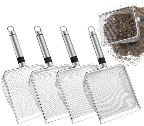 Kustimantu Tamiz de tierra para jardinería - Colador para plantas | Colador de suelo con mango ergonómico para jardinería compostaje cuidado bonsái lavado de oro búsqueda playa paisajismo