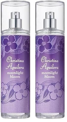 Christina Aguilera - Moonlight Bloom Fine Fragrance Mist, Blütenparfum mit Jasminduf, Parfüm für Damen - 236 ml (Packung mit 2)