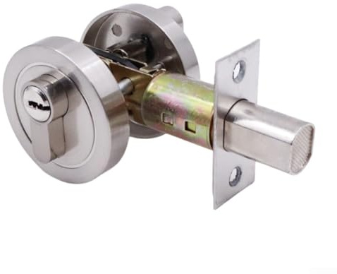 Invisible Door Locks, Concealed Indoor Door Lock Auxiliary Lock with Key for Interior Doors(Brushed color)