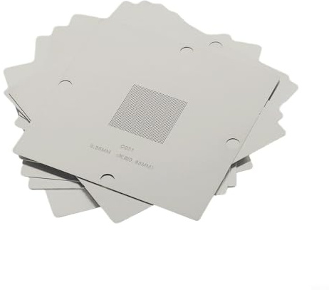 HanOaki BGA Reballing Station Kit | 90 mm Metallvorrichtung mit 10 Schablonen (0,3–0,76 mm) | Silbernes PCB-Lötreparaturwerkzeug für schwere Kugeltische (nur 10 Schablonen)