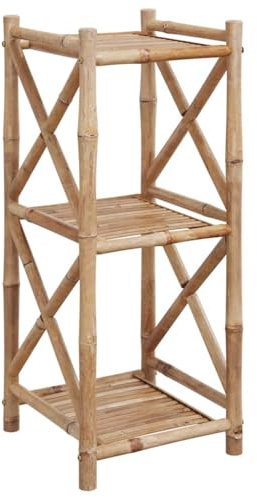 GKHPYURE Étagère en bambou 3 niveaux 35 x 35 x 81 cm
