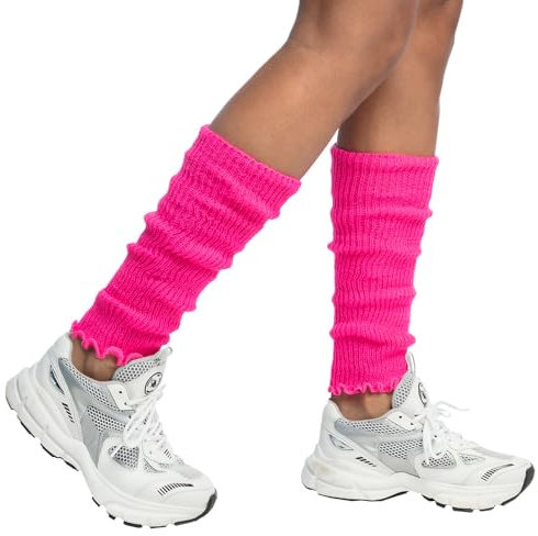 Boland - Beinwärmer für Erwachsene, Unifarben, Einheitsgröße, Stulpen, Socken, Overknees, 80er Jahre, Kostüm, Karneval, Mottoparty, Rosa