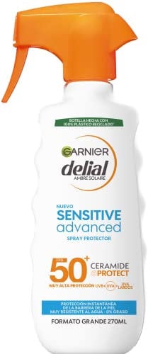 GARNIER DELIAL Sensitive Advanced - Leche Solar para Pieles Claras, Sensibles e Intolerantes al Sol, IP50+, Multicolor - 270 ml, El embalaje puede variar