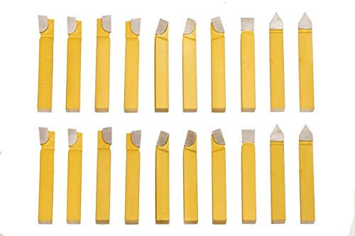 20pc 1/2 Carbide Tip Tipped Cutter Tool Bit Cutting Set for Metal Lathe Tooling