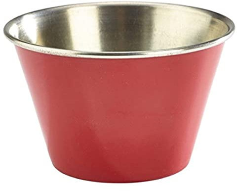 Genware NEV-RAMST6R Stainless Steel Ramekin, 6 oz., Red