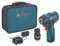 Bosch PS82-02 Kit de clé à chocs 12 V Max EC Brushless 0,95 cm – Compact, léger, 25 lb Couple maximum, deux réglages de vitesse, anneau lumineux LED, comprend des piles, un chargeur, un clip de