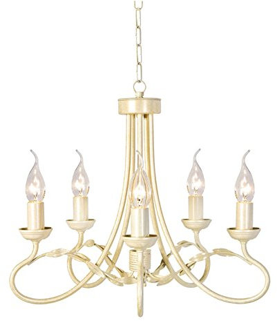 Kronleuchter 5-flammig Olivia Finish: Ivory and Gold