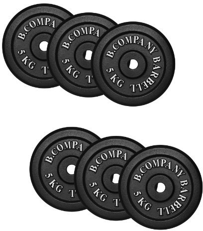 Bad Company I Hantelscheiben aus Gusseisen I Hantel Gewichte I 30 Kg (6 x 5,0 Kg), 30/31 mm