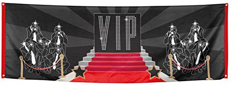 PARTY DISCOUNT Banner VIP, roter Teppich, 74x220 cm