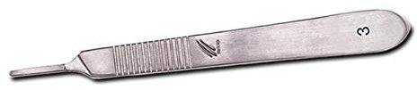 MANICO BISTURI PER LAMA IN ACCIAIO INOX N°3 PEDICURE PROFESSIONALE PER ESTETISTA (MANICO BISTURI N° 3, GRIGIO)