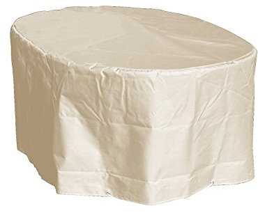 GREEN CLUB Housse de Protection Table Ovale de Jardin Haute qualité Polyester L180 x l 110 x h 70 cm Couleur Beige