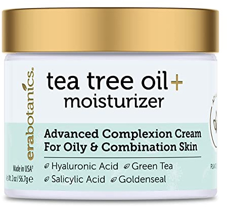 Era Organics Tea Tree Cream Face Moisturizer for Oily Skin - Advanced 7X Balancing Oily Skin Moisturizer - Non-Greasy Moisturizer - Tea Tree Oil for Skin