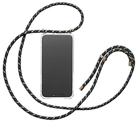 KNOK Handykette Kompatibel mit iPhone 8 / iPhone 7 / iPhone SE (2020) - Silikon Hülle mit Band - Handyhülle für Smartphone zum Umhängen - Transparent Case mit Schnur - Schutzhülle mit Kordel
