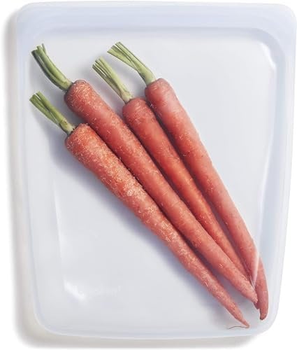 Stasher Premium Silicone Réutilisables Sac Clair, Half Gallon, Sac à Snacks, Stockage Alimentaire, Durable, résistant au four, Lave-vaisselle & Congélateur, Écologique, Sans-Fuite, Sans-BPA, 1,9L