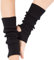 YUANQIAN Women Winter Extra Soft Over Knee High Footless Knitted Stirrup Leg Warmers for Yoga Ballet Dance (Black-1pair)