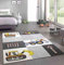 CARPETIA Spiel Teppich Kinderzimmer Baustelle Straßenschilder Bagger Kran Creme grau gelb Größe 140x200 cm