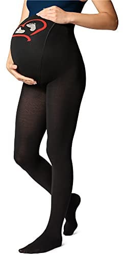 Be Mammy Umstandsstrumpfhose 150 DEN BE-1122 (Schwarz Muster-001, S)