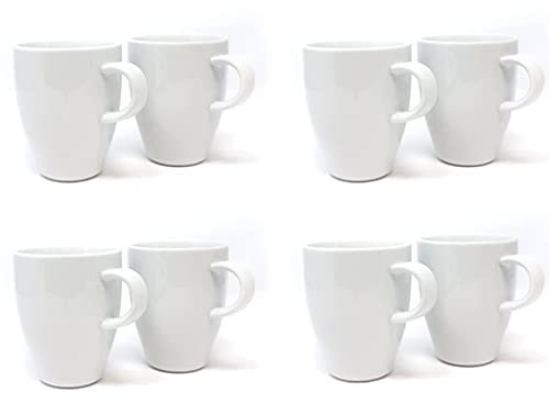 8er Set Kaffee Tasse 0,32 l Porzellan Kaffeetasse Tassen Becher Porzellantasse Kaffeebecher Teetasse Geschirr