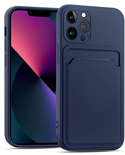Verco Coque Silicone Compatible avec iPhone 13 Pro Max, Protection Antichoc avec Porte-Cartes Case en Silicone Premium pour iPhone 13 Pro Max Étui, Bleu