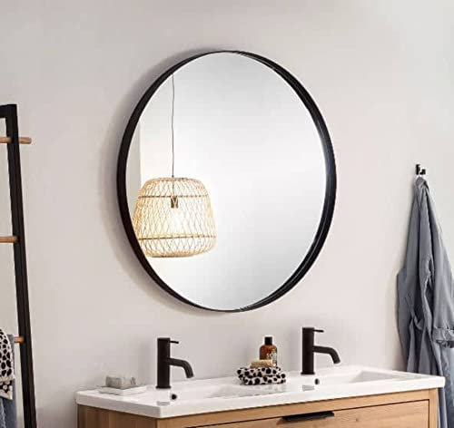 Van Heck New Country runder Spiegel 90cm Schwarz