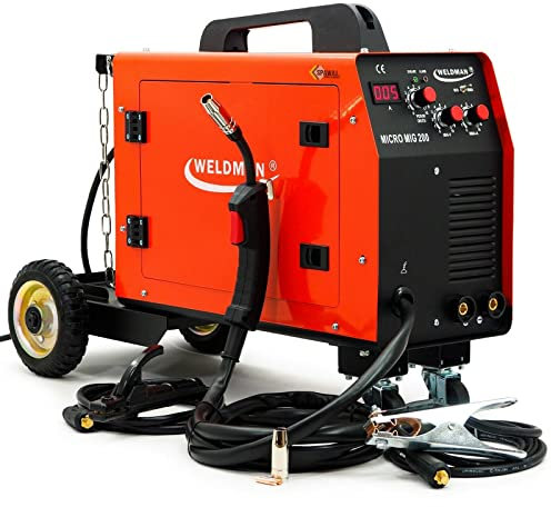Weldman™ Micro MIG 200 MIG/MAG WIG Schweißgerät 200Amp Schweißmachine Fahrwerk 6-8mm 230V